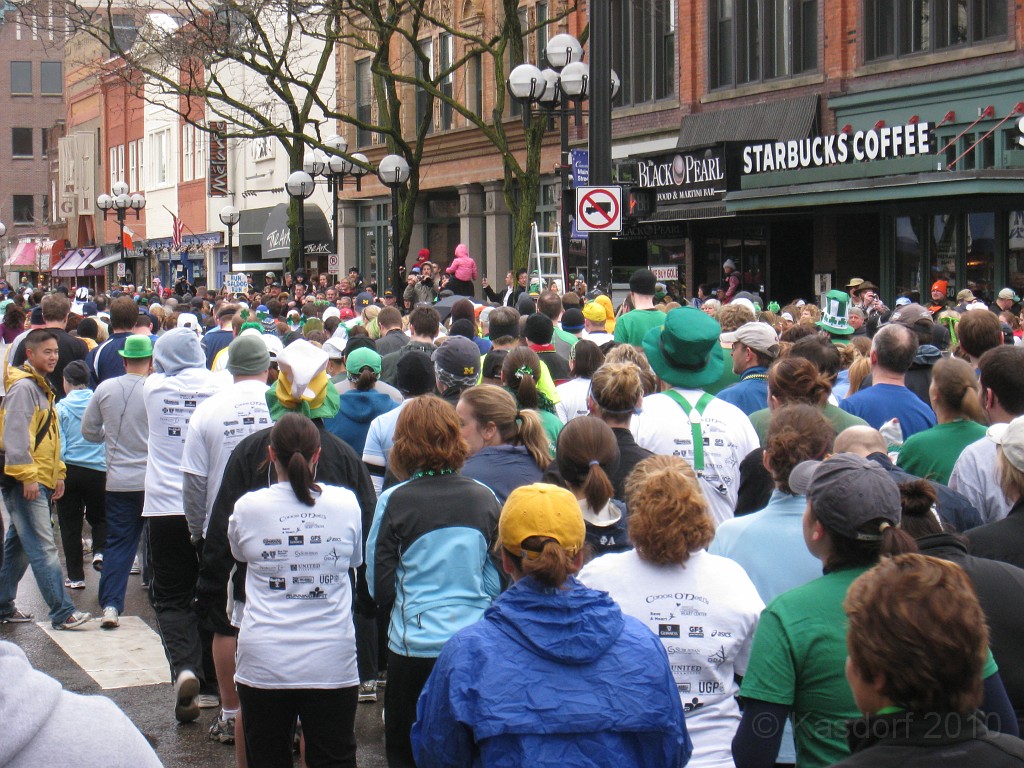 Shamrocks and Shenanigans 5K 2010 0500.jpg - The 2010 Shamrocks and Shenanigans 5K race in Ann Arbor MI. Cool and damp, and crowded.
